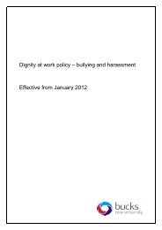 Dignity at Work Policy - Bullying & Harassment - Buckinghamshire ...