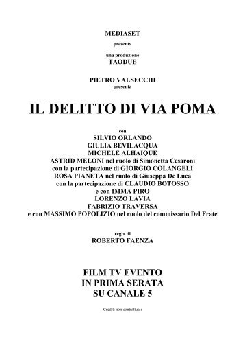 IL DELITTO DI VIA POMA - Mediaset.it