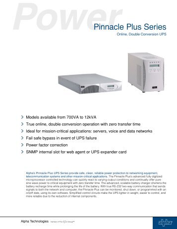 Pinnacle Plus UPS Data Sheet PDF