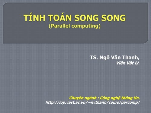 TS. NgÃ´ VÄn Thanh, - Viá»n Váº­t lÃ½