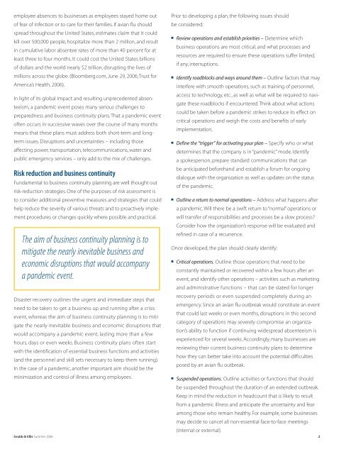 Pandemic Preparedness - Grubb & Ellis