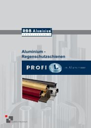 Aluminium - Regenschutzschienen - RÂ·BÂ·B Aluminium Profiltechnik AG