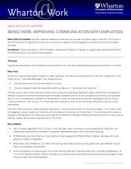 BEING THERE: IMPROVING COMMUNICATION WITH EMPLOYEES