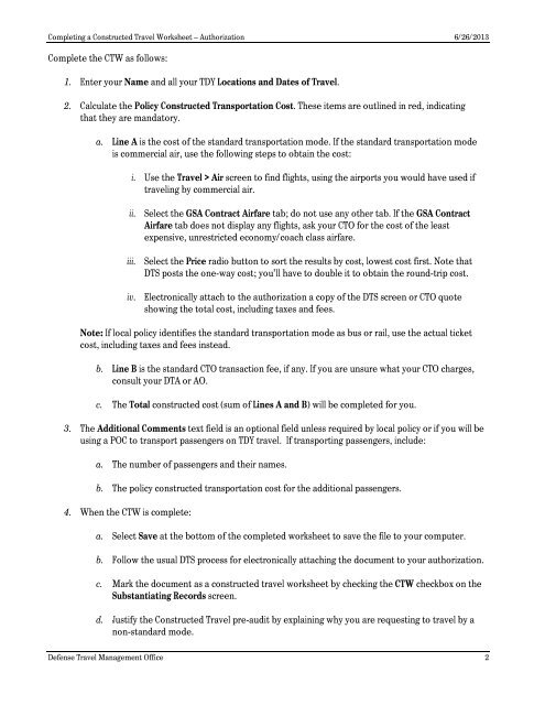 constructed travel worksheet instructions for authorization