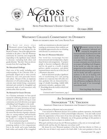 Across Cultures Oct 05.indd - Westmont College