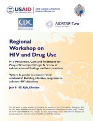 Regional Workshop on HIV and Drug Use - AIDSTAR-Two