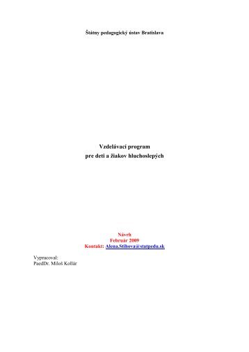 VP pre hluchoslepych_121 feb09.pdf - Å tÃ¡tny pedagogickÃ½ Ãºstav