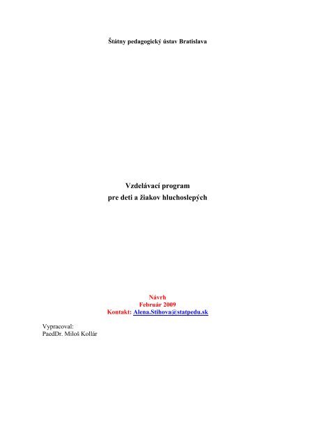 VP pre hluchoslepych_121 feb09.pdf - Å tÃ¡tny pedagogickÃ½ Ãºstav