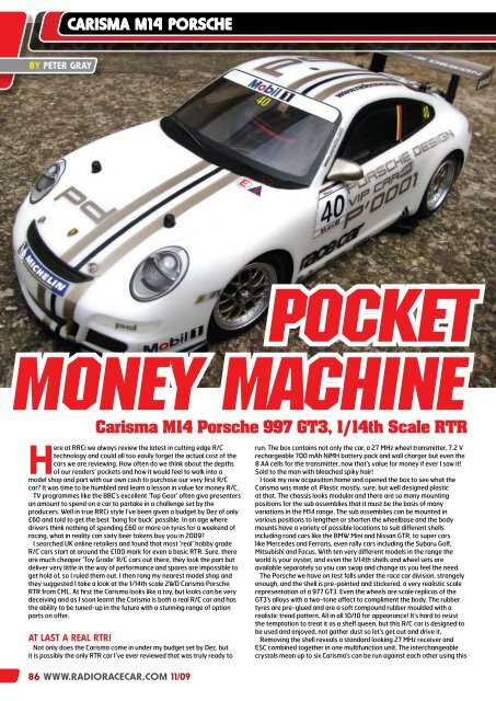 Carisma M14 Porsche reviewed in RRCi - CML Distribution