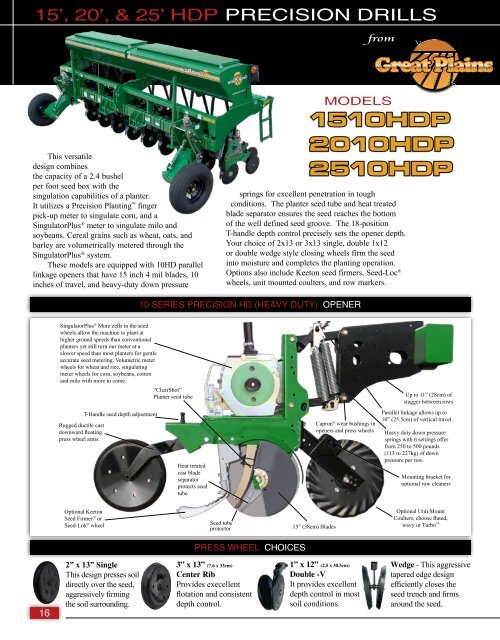 hdp precision drills Great Plains Manufacturing