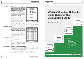 MC5 Multifunction Calibrator Quick Guide for the Data Logging Utility