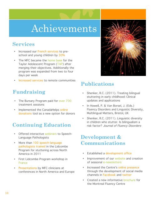 2011 Annual Report, English - Montreal Fluency