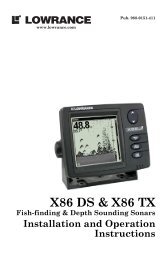 X86 DS and X86 TX Owners Manual - Lowrance