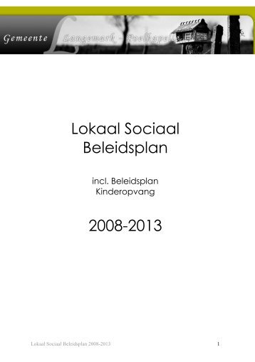 Lokaal Sociaal Beleidsplan 2008-2013