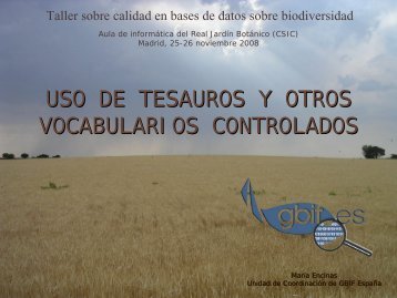 Uso de tesauros y otros vocabularios controlados - Gbif.es