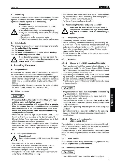 Betriebsanleitung Operating Instructions Instructions de ... - Andritz