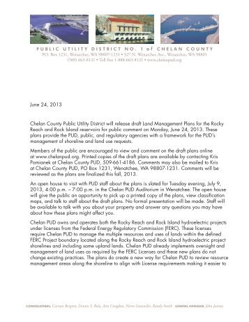 Land Mgmt Plan letter to public June 2013 - Chelan County Public ...