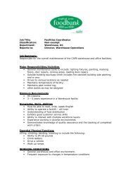 Job Title: Facilities Coordinator Classification - Capital Area Food ...