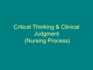 Critical Thinking & Clinical Judgment