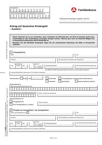 Antrag auf deutsches Kindergeld (KG 51) - Zentraler ThÃ¼ringer ...