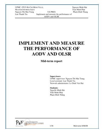 IMPLEMENT AND MEASURE THE PERFORMANCE OF ... - Phare