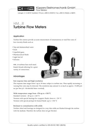 HM...R Turbine Flow Meters