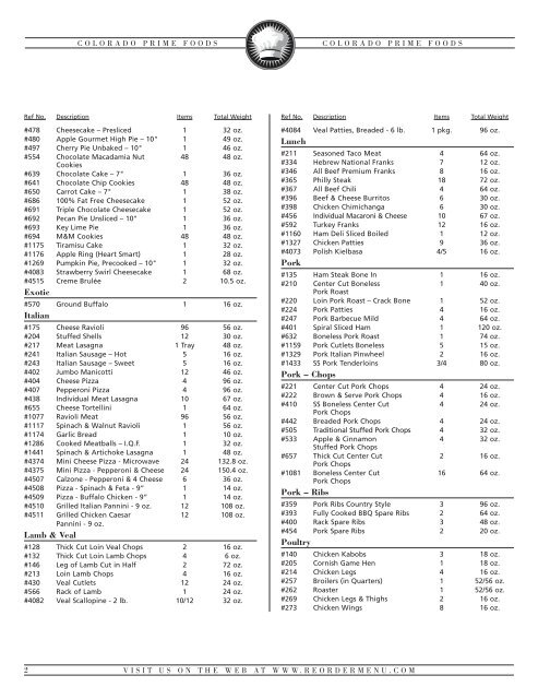 Colorado Prime Products Listing - Colorado Prime Foods