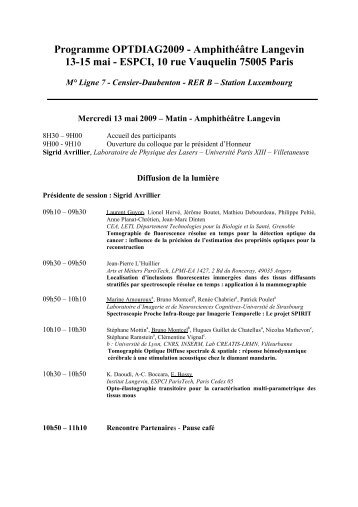 Opt-Diag2009 programme - UniversitÃ© Jean Monnet