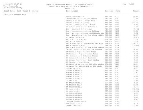 Accounts Payable Covering the Period 4-10-13 ... - Muskegon County