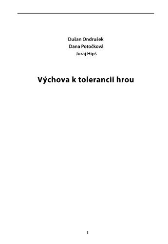 VÃ½chova k tolerancii hrou - PDCS