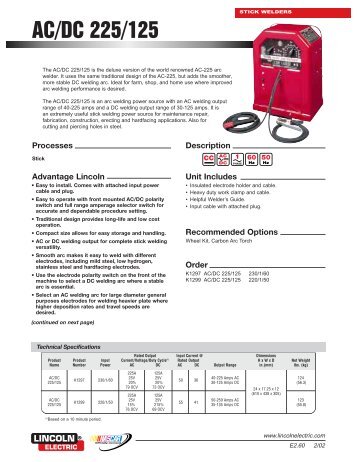Stick Welders: AC/DC 225/125