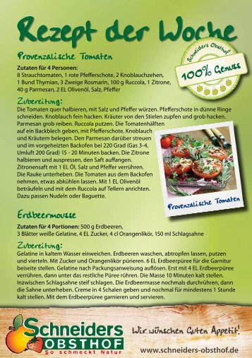 Rezept der Woche - Schneiders Obsthof