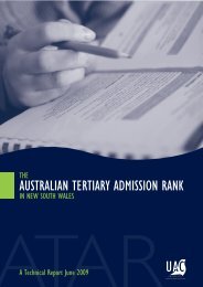 The ATAR in NSW: technical report - Universities Admissions Centre