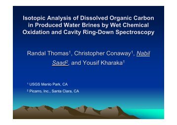 Isotopic Analysis of Dissolved Organic Carbon in Produced ... - Picarro