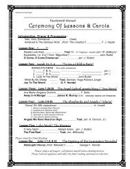 Music Program for SMSS Lessons & Carols Concert XIV - 2011