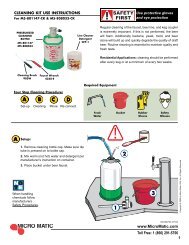 pressurized cleaning bottle - Micro Matic USA