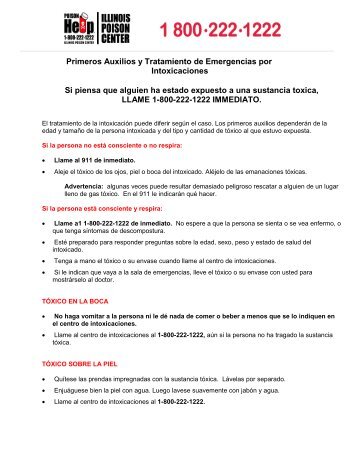 Primeros Auxilios y Tratamiento de Emergencias por Intoxicaciones ...