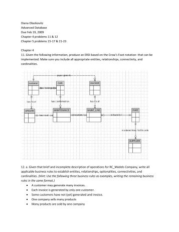 ADVANCED DATABASE Chapter 4 problems 11 & 12 5 ... - Csmaster