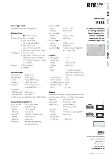 Datenblatt R66S - Dr. Riedel Automatisierungstechnik GmbH