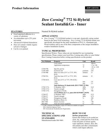 DOW CORNINGÂ® 772 SI-HYBRID SEALANT - County Construction ...