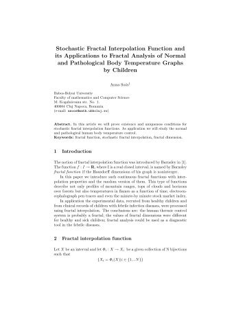 Stochastic Fractal Interpolation Function and its Applications to ...
