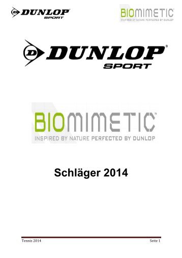 Produktbeschreibungen Tennis zum Download... - Dunlop