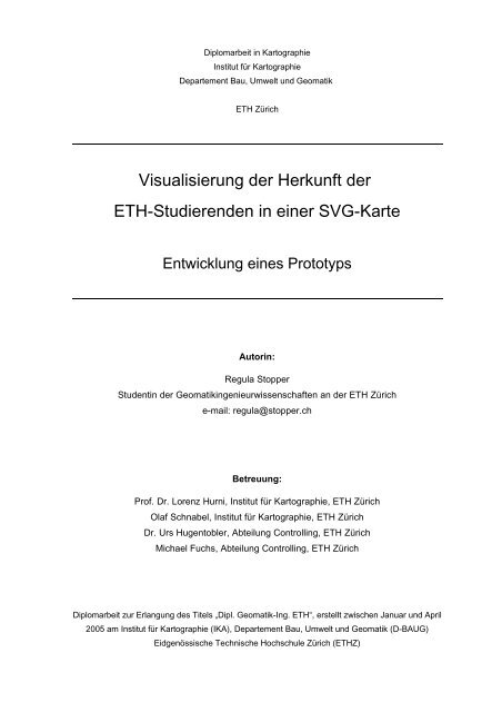 Visualisierung der Herkunft der  ETH-Studierenden in einer SVG-Karte