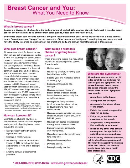 Breast Cancer Fact Sheet - Wellness Proposals