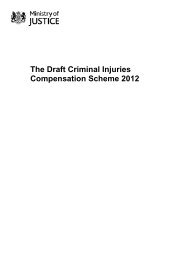 The Draft Criminal Injuries Compensation Scheme - Ministry of Justice