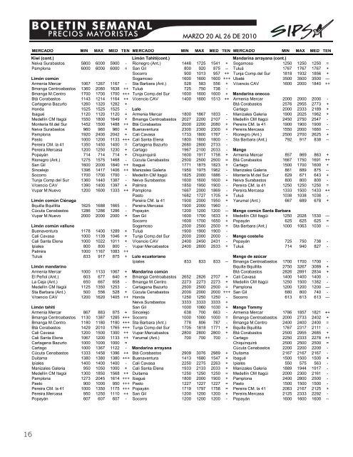 BOLETIN SEMANAL - Agronet