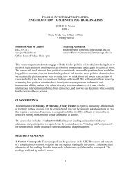 Spring 2013 syllabus - Political Science, Department of