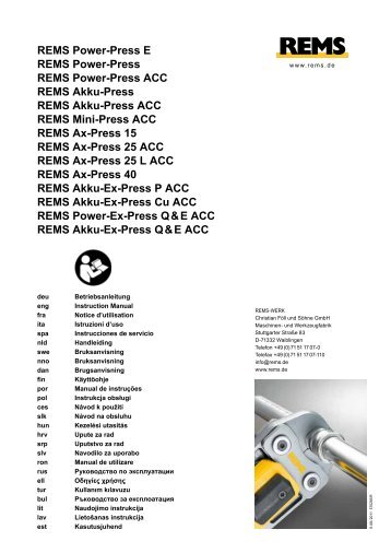 REMS Power-Press E REMS Power-Press REMS ... - Megaobrabiarki