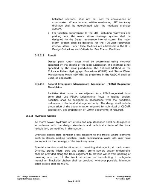 RTD Light Rail Design Criteria