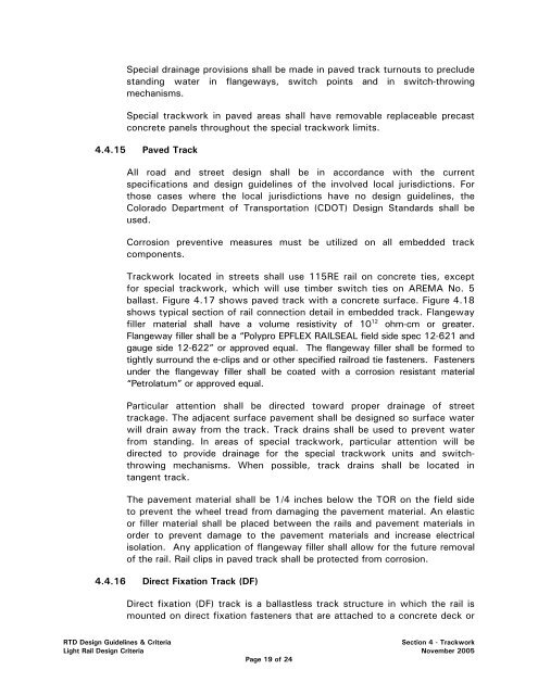 RTD Light Rail Design Criteria